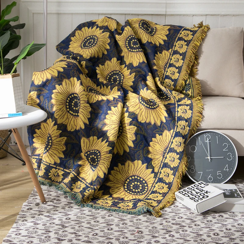 Boho Throw Blanket Fringe - Cobertor de algodão para sofá, colcha