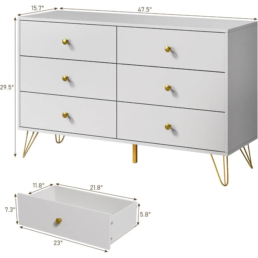 Cômoda branca com 6 gavetas e  - Storage & Organization avaliação e preço