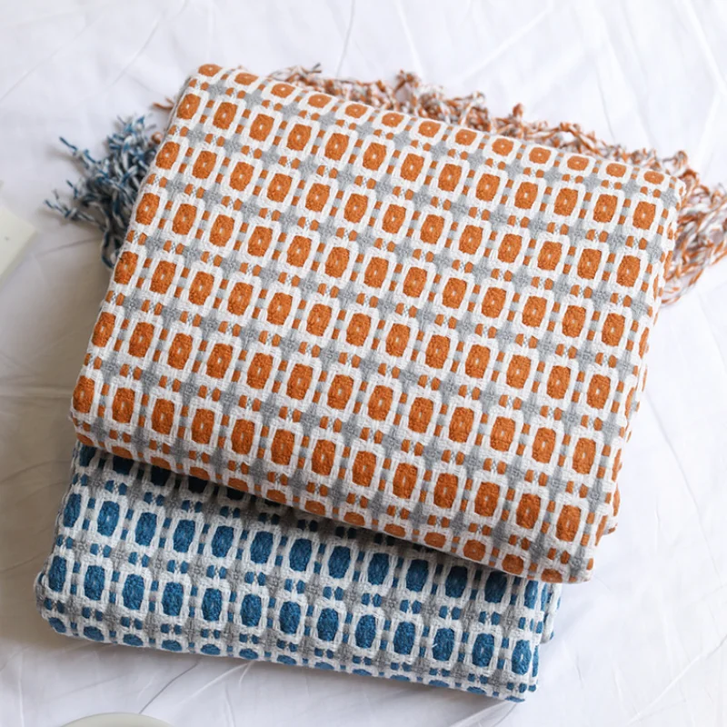 Manta de tecido jacquard com p - Boho Throw Blanket Fringe avaliação e preço