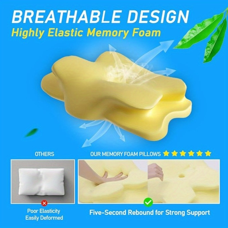 Travesseiro cervical ergonômic - Memory Foam Orthopedic Pillow Neck Pain avaliação e preço