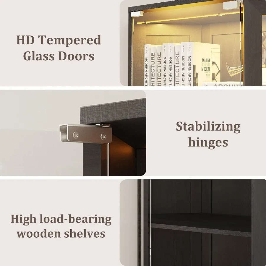 Vitrine de canto com portas de - Lighting avaliação e preço
