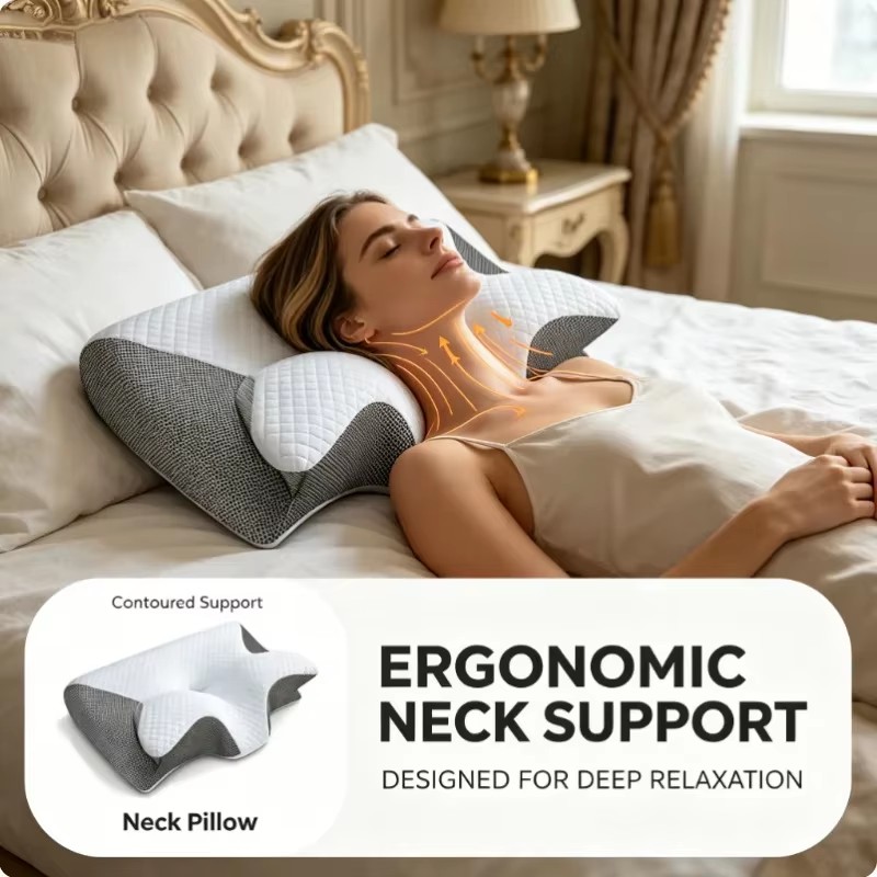 Almofada ortopédica de espuma  - Memory Foam Orthopedic Pillow Neck Pain avaliação e preço