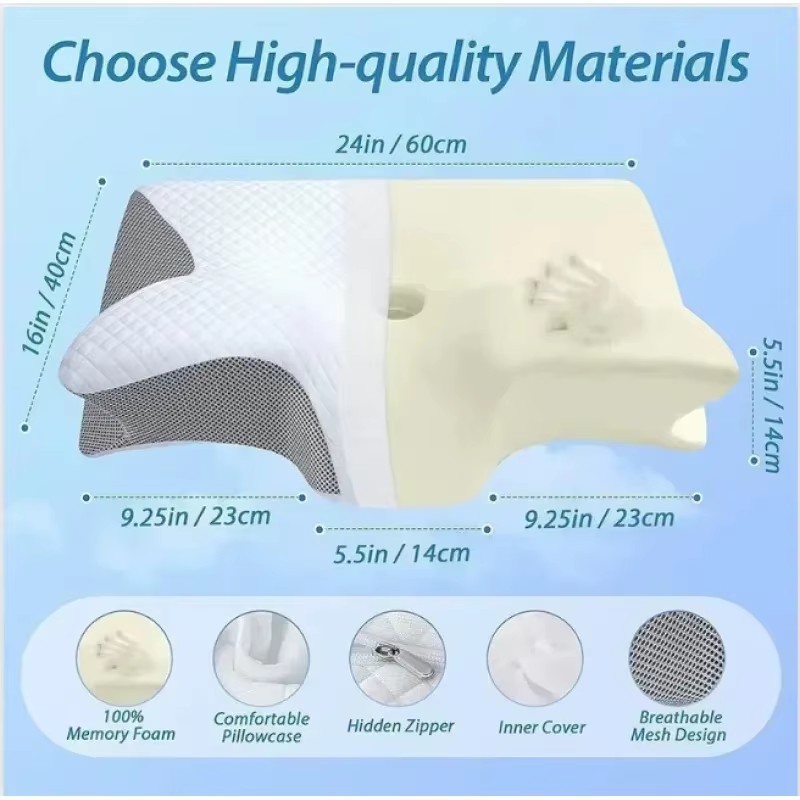 Almofada ortopédica de espuma  - Memory Foam Orthopedic Pillow Neck Pain avaliação e preço